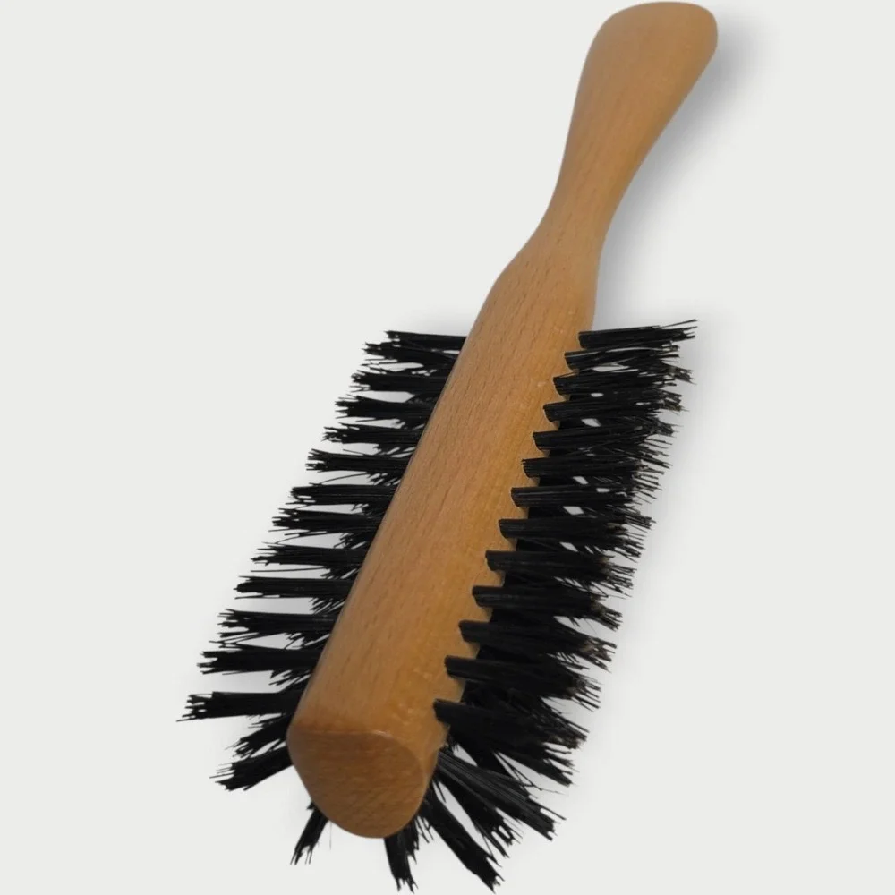 NEW Vintage Stanley Home‎ Products 4050 Half Round Wood Nylon Hair Brush USA Box